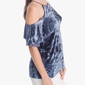 WHBM Cold-Shoulder Top Blue Size XS